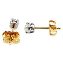  Pair of gold old cut diamond stud earrings   