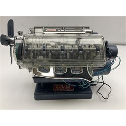 Machine Works battery operated model of a V8 car engine featuring working parts, sound and illuminating spark plugs L29cm