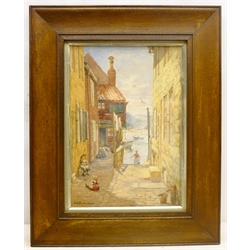  Tin Ghaut Whitby, watercolour signed by Charles E Flowerdew (British exh.1885) 34cm x 24cm  