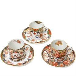 Spode 'The Shipwright's Cup' limited edition covered cup, boxed, together with a set of six Spode Imari Collection coffee cans and saucers