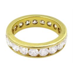 18ct gold round brilliant cut diamond full eternity ring, total diamond weight approx 3.15 carat