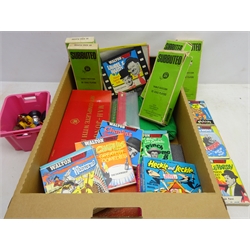  Boxed Mah Jongg set with plastic tiles, five boxed Subbuteo teams and accessories, boxed card games and a quantity of Super 8 cine films by Walton etc  