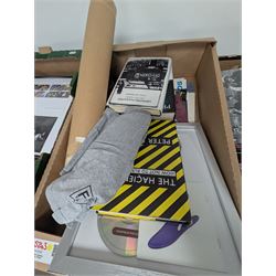 Collection of music memorabilia, including signed Peter Hook memorabilia, Status Quo, Rolling Stones, Neil Diamond, Joy Division tshirts, posters, books, etc