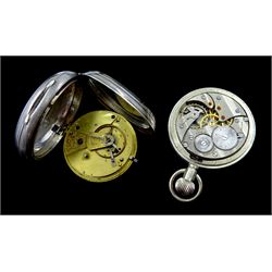 Victorian silver open face lever pocket watch, two white metal Cortebert pocket watches, one with issue mark BR (M) 20977 on the reverse, Limit pocket watch and an early 20th century gold-plated manual wind wristwatch (5)