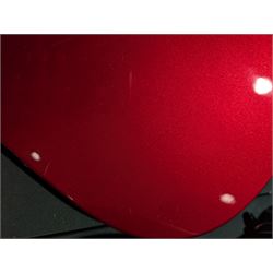 Fender Telecaster electric guitar, serial no. T021384 made in Japan c.1994, with Candy Apple Red body, white scratch plate and maple neck, guitar L98cm