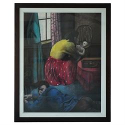 Kathryn Ensall (British 1956-): 'Three's a Crowd', pastel on paper signed on artist's label verso c.1992, 128cm x 100cm