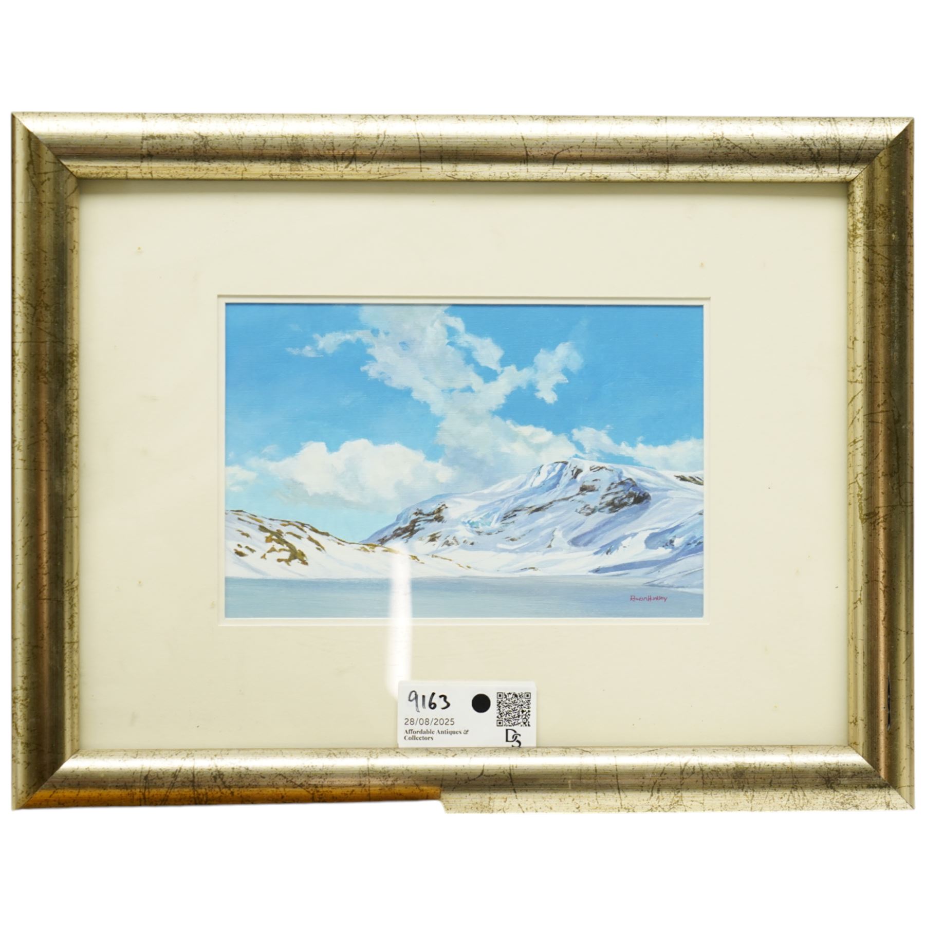 Rowan Huntley (British Contemporary): Steindalsnosi - Norway, acrylic on board signed 15cm x 22cm; together with English School (19th century): Rural Landscapes, two watercolours by different hands max 34cm x 49cm (3)