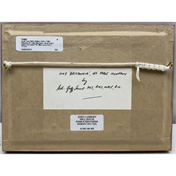 Geoff Hunt RMS (British 1948-): 'HMY Britannia off Table Mountain', oil on board signed and dated '99, titled verso 9cm x 14.5cm