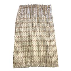 Furnish & Fettle - pair thermal lined curtains, in champagne fabric decorated with trailing vertical teardrop pattern, double pinch pleated headers, width at header - 83cm, drop - 309cm (per curtain)