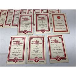 Arsenal F.C. - twenty-five home programmes 1947/48 including Division One, F.A. Cup, Football Combination Cup (Reserves) and a Friendly Match; some Souvenir editions and duplicates (25)