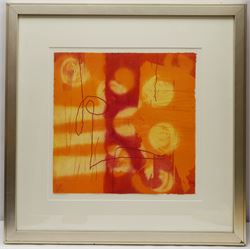 Heidi Konig (British 1964-): 'Apricot Yellow', coloured etching signed titled and numbered 69/175, 29cm x 29cm full sheet