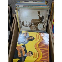 Collection of vinyl records, including Johnny Mathis, George Formby, Arthur Rosebery, Herb Alpert, etc in three boxes