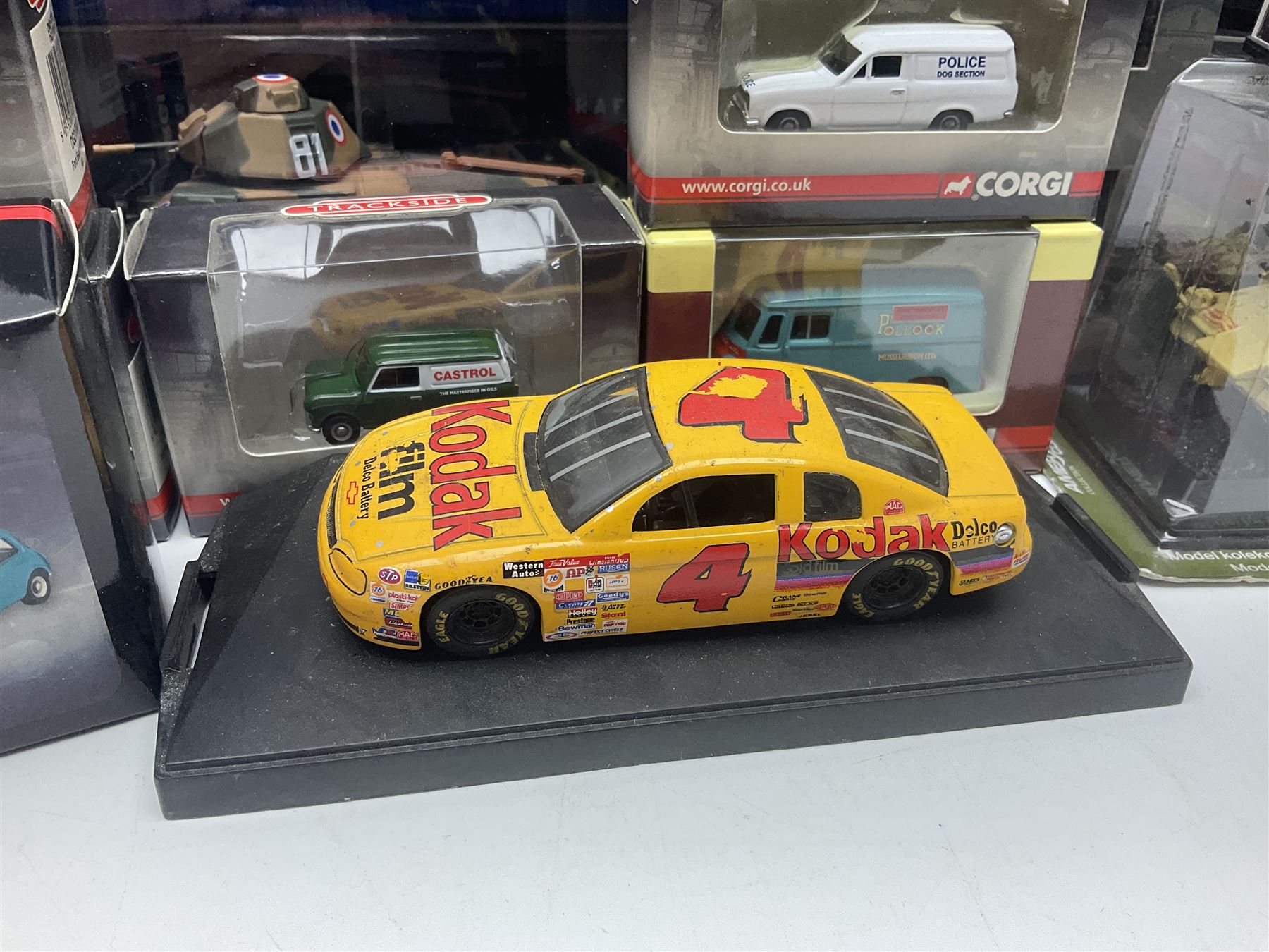 Thirty-eight modern die-cast models/sets  including Corgi and Lledo 1:76 scale Trackside vehicles; Unimax, Atlas and other tanks; TV & film related; advertising and promotional; QEII 80th Birthday etc; all but one boxed (38)