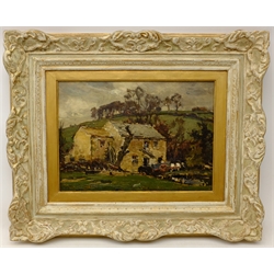  Owen Bowen (Staithes Group 1873-1967): 'Old Bardsey Mill' West Yorkshire, oil on panel unsigned, titled and authenticated by the artist's daughter verso24cm x 34cm  DDS - Artist's resale rights may apply to this lot    