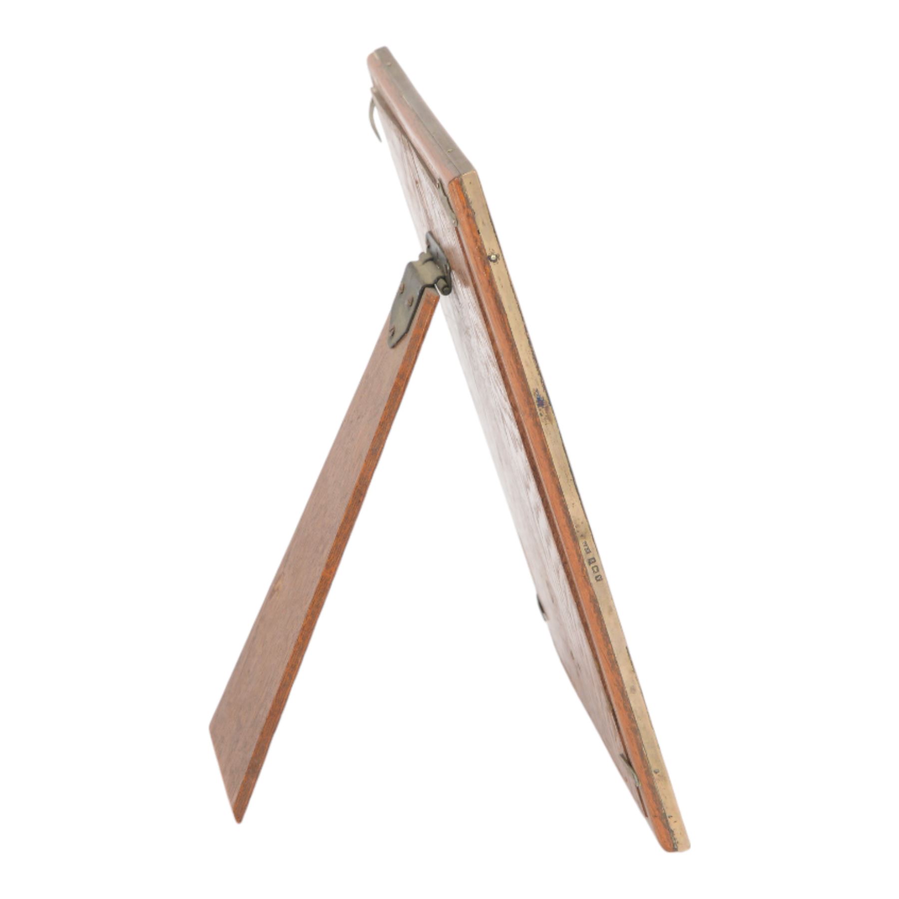 Mid 20th century silver mounted photograph frame, of rectangular form with engine turned decoration, with wooden easel support verso, hallmarked Charles Edwin Turner, Birmingham 1945, H28cm