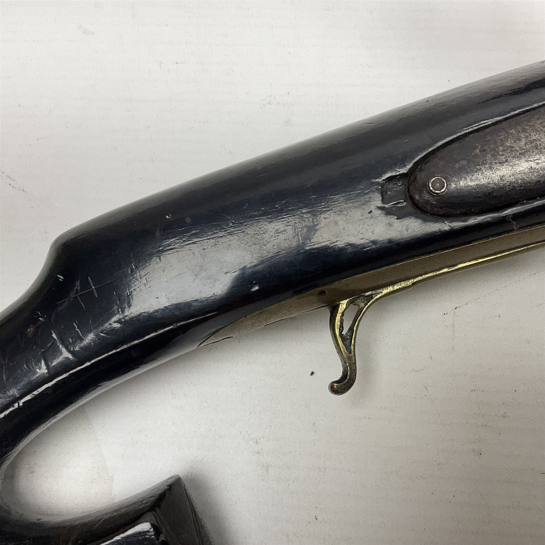 19th century Arabian(?) jezail flintlock musket, approximately 28-bore, the 137cm(54
