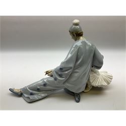 Lladro figure, Closing Scene, modelled as a clown and ballerina, year issued 1974, year retired 1996, no 4935, H24cm 