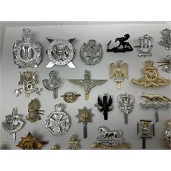 Military badges - approximately eighty predominantly staybrite glengarry, cap and collar badges and small quantity of plastic badges