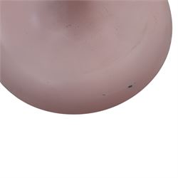 Contemporary pink floor lamp, in the manner of Anglepoise, counter balance sprung arm, blue cord with a weighted base 