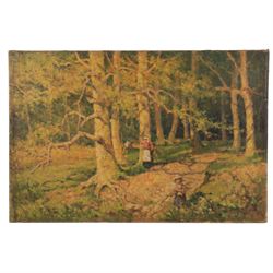 Tom Anderton (British 1894-1956): The Faggot Gatherers, oil on canvas unsigned 50cm x 77cm