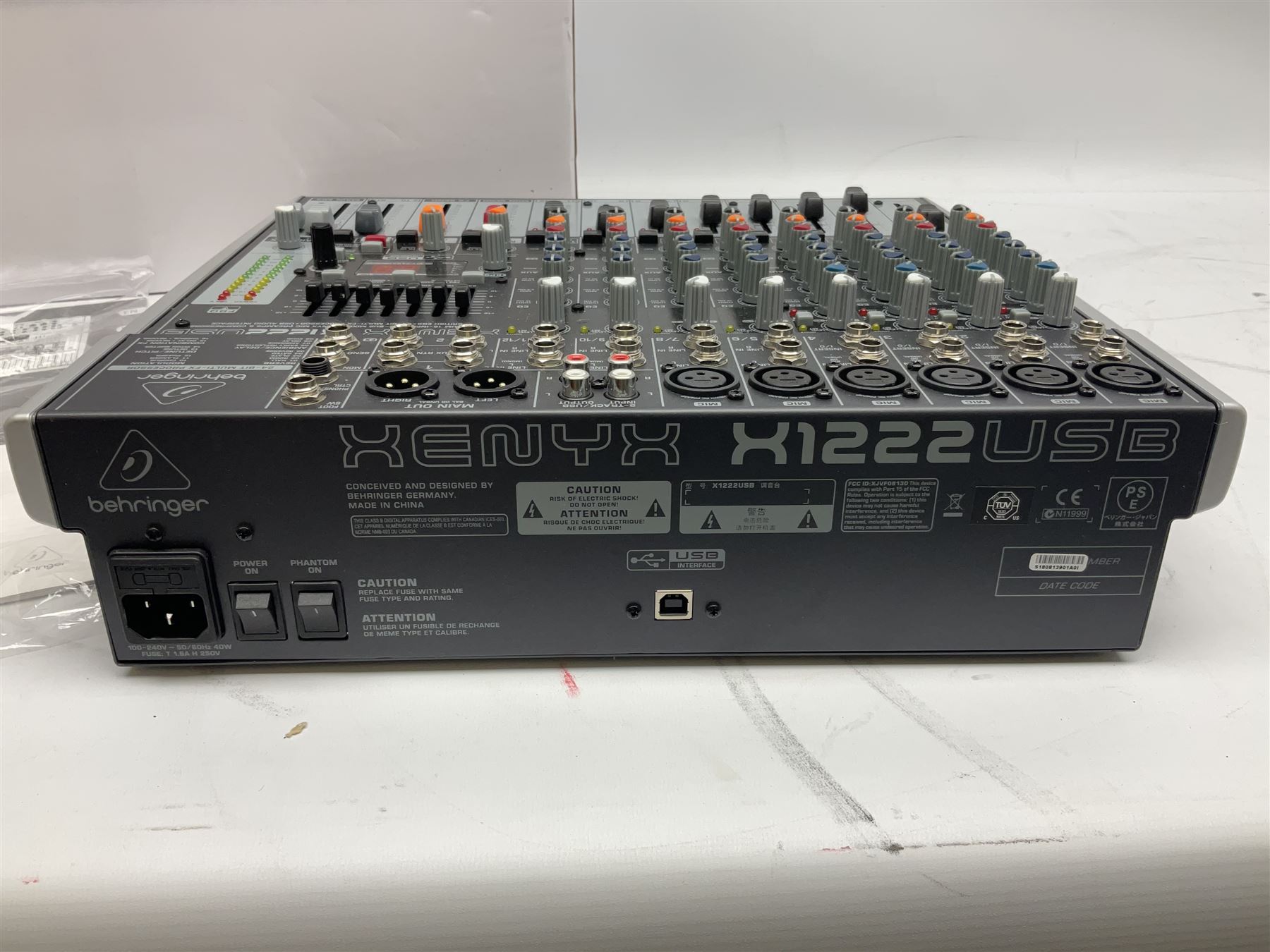 Meridian stage pro AS802ADC mixer, housed in a hard case, Xenyx X1222USB mixer and a Citronic CSL-10 mixing console, boxed (3)