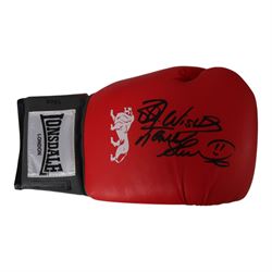 Lonsdale boxing glove, signed by Frank Bruno in black marker pen, in presentation box with certificate of authenticity from Exclusive Memorabilia