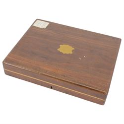 Set of twelve mother of pearl handled silver fruit knives and forks, the knives with floral engraving to blades, hallmarked to both collars and blades/prongs, Frederick C Asman & Co, Sheffield 1906, contained within fitted wooden case with velvet lined interior