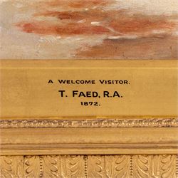 Thomas Faed RA RSA (Scottish 1826-1900): 'A Welcome Visitor', oil on canvas signed and dated 1872, 58cm x 49cm