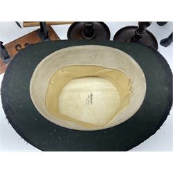 Wooden candle box, together with two barley twist candlesticks, carved duck and other collectables 