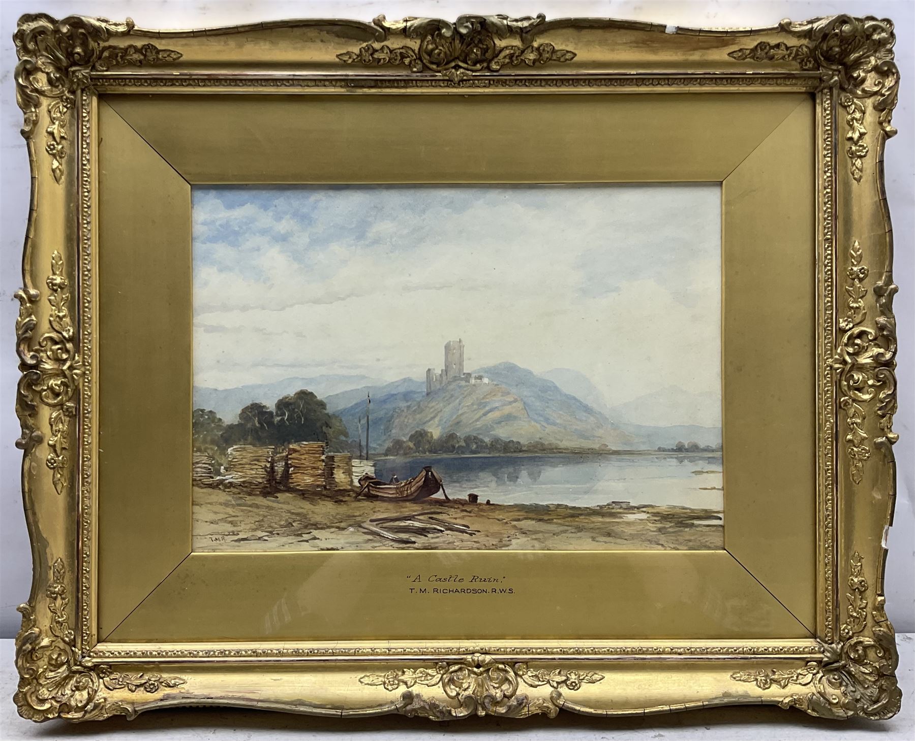 Thomas Miles Richardson Jnr. (British 1813-1890): 'A Castle Ruin', watercolour signed with initials 24cm x 35cm