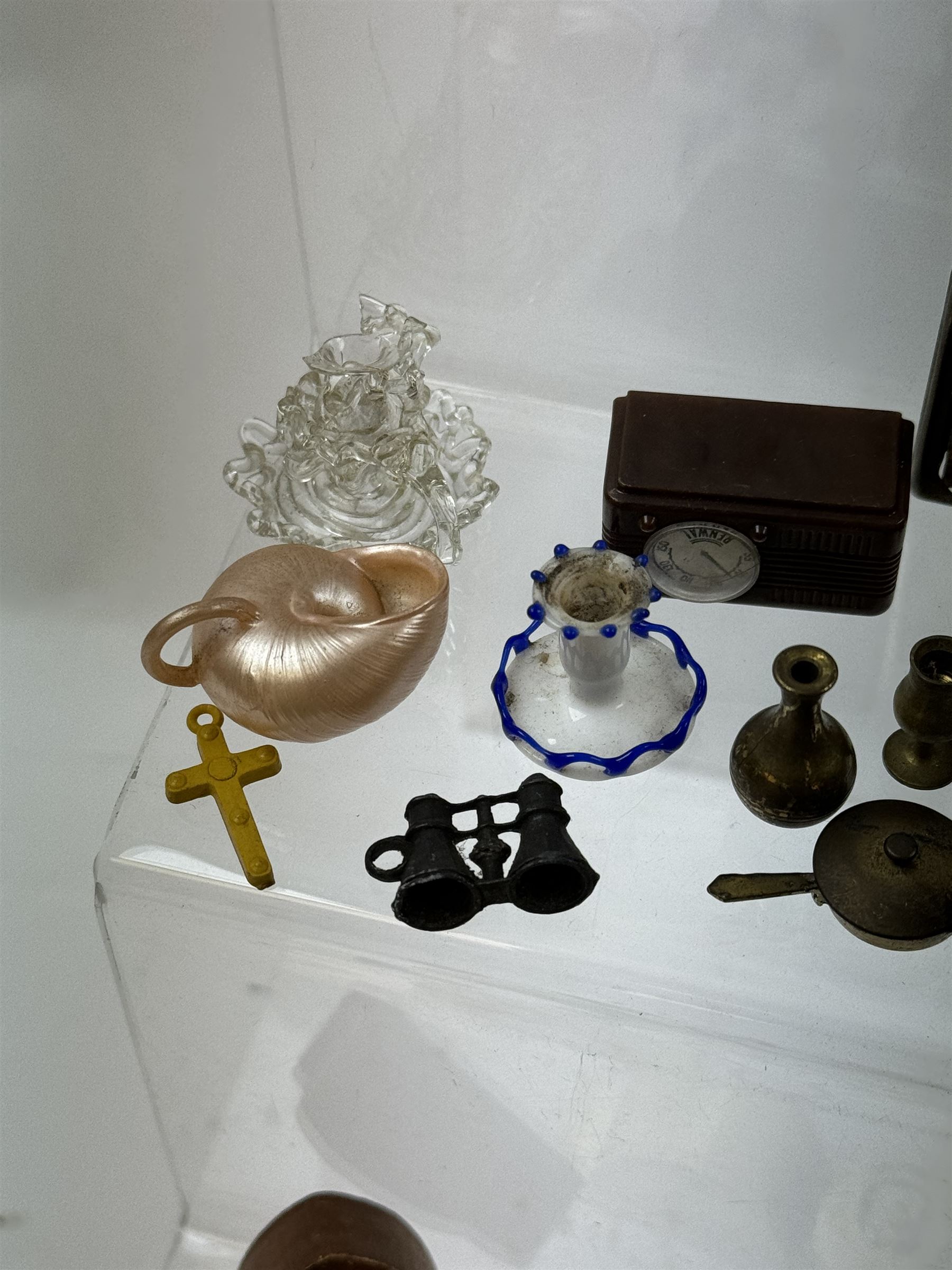 1930's dolls house accessories, including jugs, clocks, candlesticks etc   