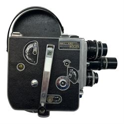 Paillard Bolex cine camera, with three lenses; Dallmeyer Speed Anastigmat F/1.5 204319, Dallmeyer Popular Telephoto and Dallmeyer Wide Angle Antistigmatic 202768, in fitted case with ephemera and accessories 
