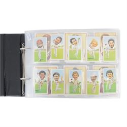 Collection of Edwardian and later Cricket related trading and cigarette cards, including complete set of fifty 1908 Will's Cigarettes Cards, fifteen 1922 The Boys Realm Famous Cricketers cards, part set of 1926 Players Cricketers Caricatures by RIP,  full set of sixteen 1958 Master Cricketing Series New Zealand, complete set of twenty five 1953 Mornflake Test Cricketers, etc, housed in three albums