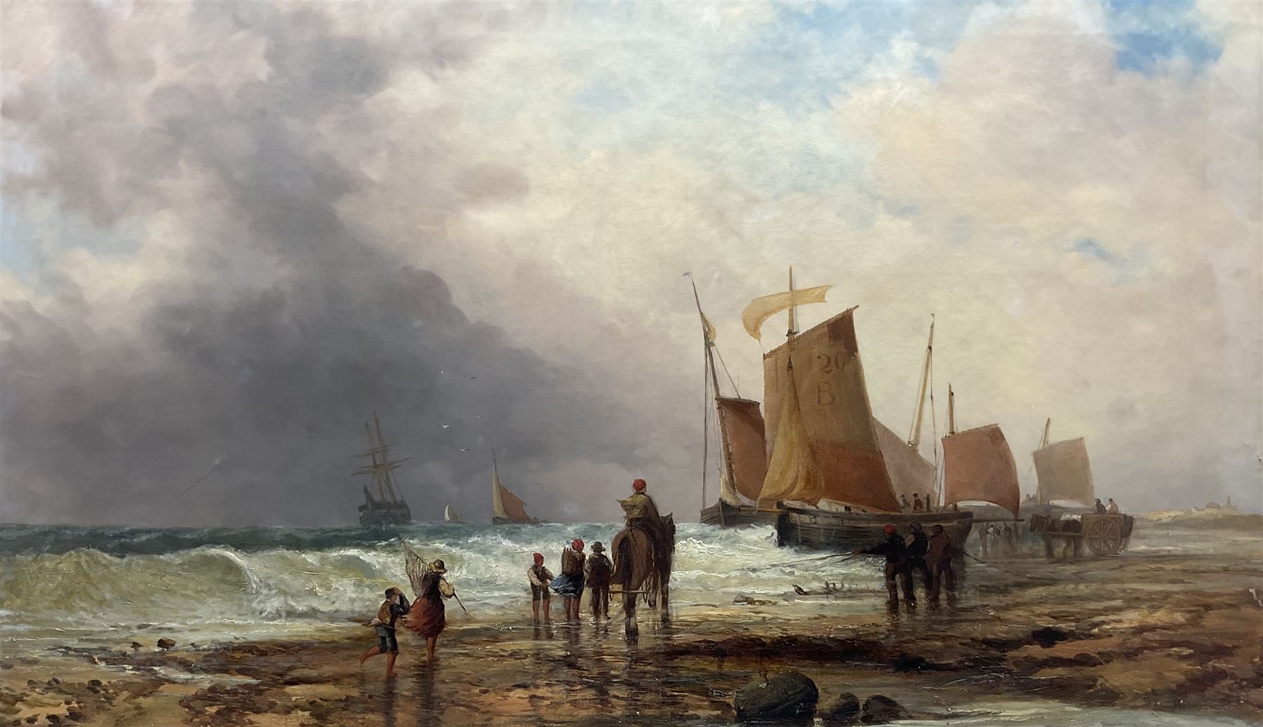 James Webb (British 1825-1895): Unloading on the Beach, oil on canvas signed 75cm x 126cm 
Provenance: private collection, purchased David Duggleby Ltd 28th November 2011 Lot 176