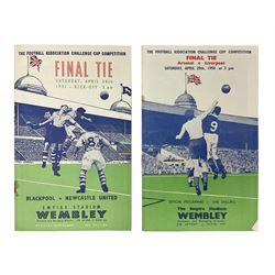 Two F.A. Cup Final programmes at Wembley - 1950 Arsenal v Liverpool played on April 29th and 1951 Blackpool v Newcastle United on April 28th including Stanley Matthews (2)
