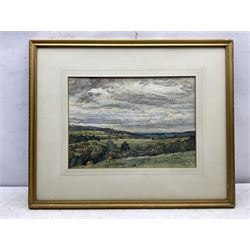 Alfred William Rich (British 1856-1921): Extensive Pastoral Landscape, watercolour signed 32cm x 45cm