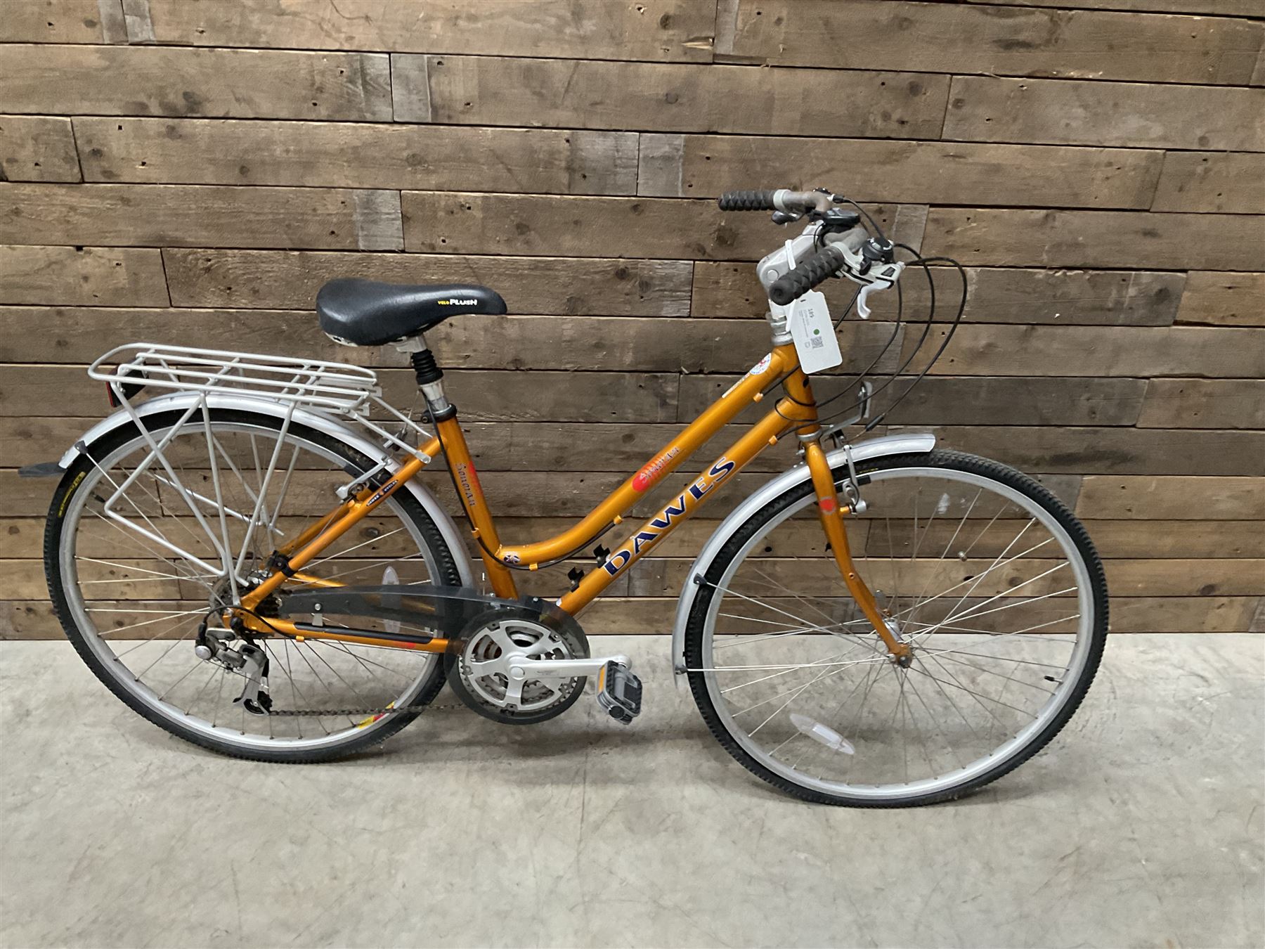 Three bicycles- man’s Falcon Storm 18 speed mountain bike; lady’s Dawes Sonoran 24 speed road bike; child’s Apollo 18 speed bike (3)