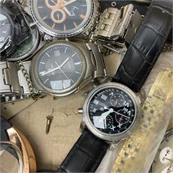 Collection of nineteen wristwatches including Migeer, Stauer, Sekonda, Curen, etc, together with two modern pocket watches