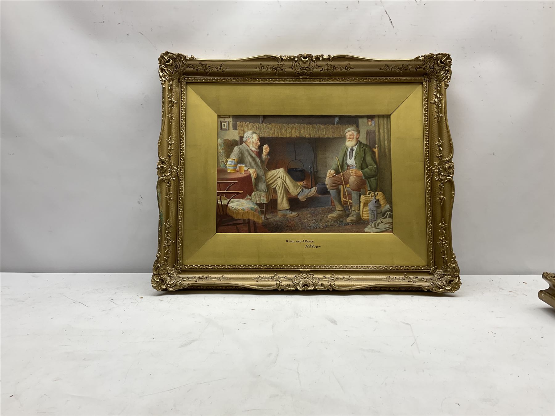 Henry Edward Spernon Tozer (British 1864-1940): 'A Call and A Crack' & 'Tea and Scandal', pair watercolours signed and 1921/22, 22cm x 32cm (2)