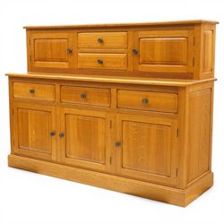 Knightman - Yorkshire oak dresser, the upper section fitted with two drawers flanked by tw...