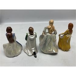 Thirteen Wade Collectors Club figures, comprising six Alice in Wonderland figures; Queen of Hearts, Alice, Mad Hatter, The Doormouse, White Rabbit and Cheshire cat, six Cinderella figures; Fairy Godmother, Cinderella Ready for the Ball, Prince Charming, Cinderella, Clorinda and Thisbe, together with Beauty from Beauty and the Beast, all with original boxes  