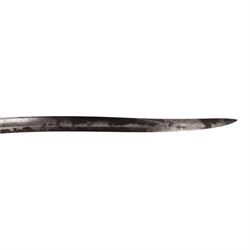 Sword, the 86cm single edged blade marked Toledo with metal scabbard, together with  Yataghan bayonet