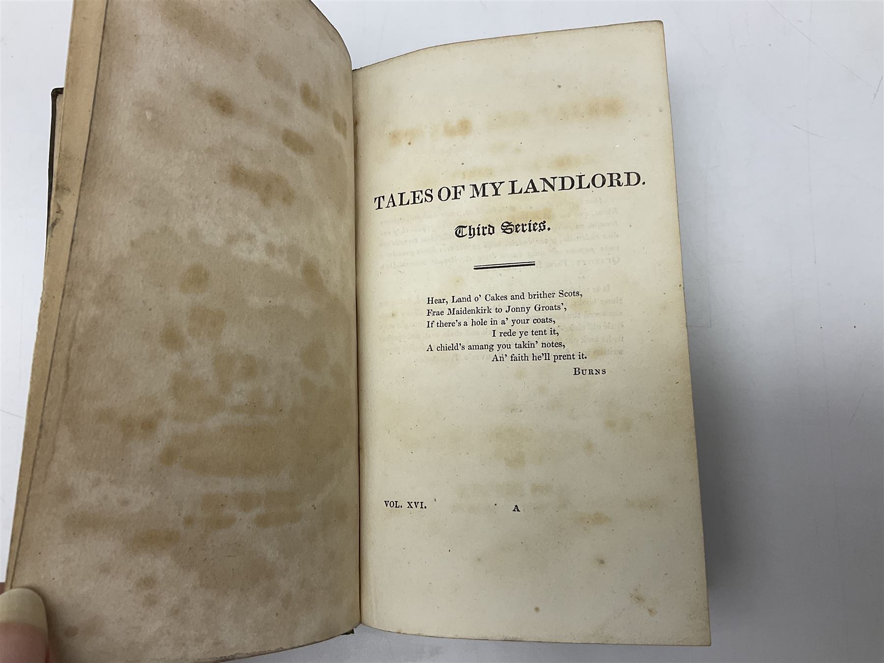 Sir Walter Scott; 15 volume set of the Waverley novels, published in Edinburgh in 1821