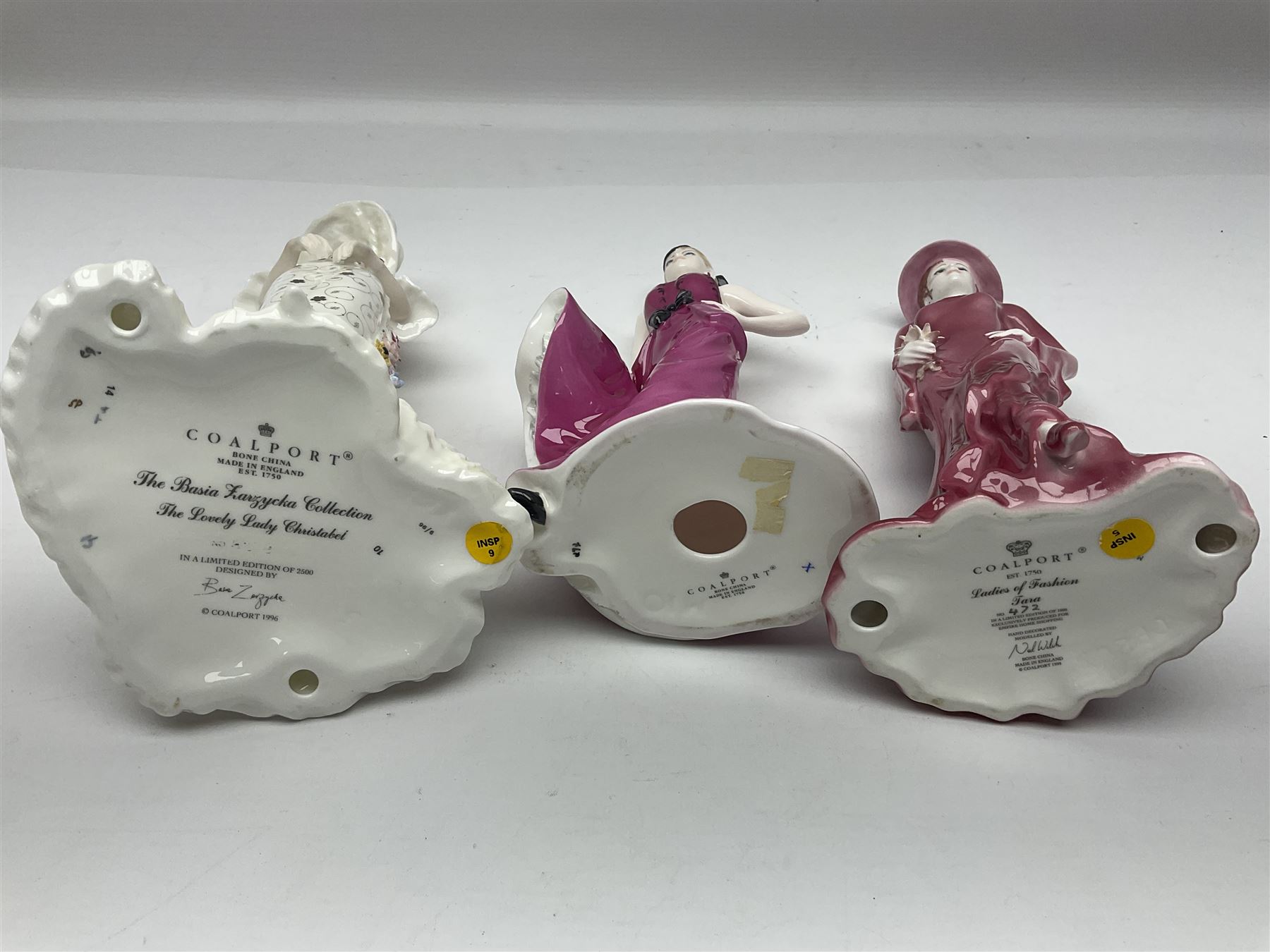 Nine Coalport figures, including Age of Elegance Evening Promenade, The Lovely Lady Christabel and Ladies of Fashion Pamela, together with eight miniature Coalport figures