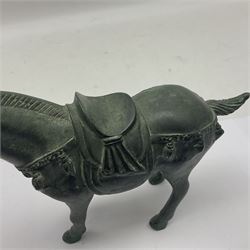 Bronze modelled as a Tang war horse, H15cm