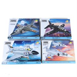 Four Cobi Bricks 1:48 scale Armed Forces model aircraft sets, comprising no. 5897 F-4 Phan...