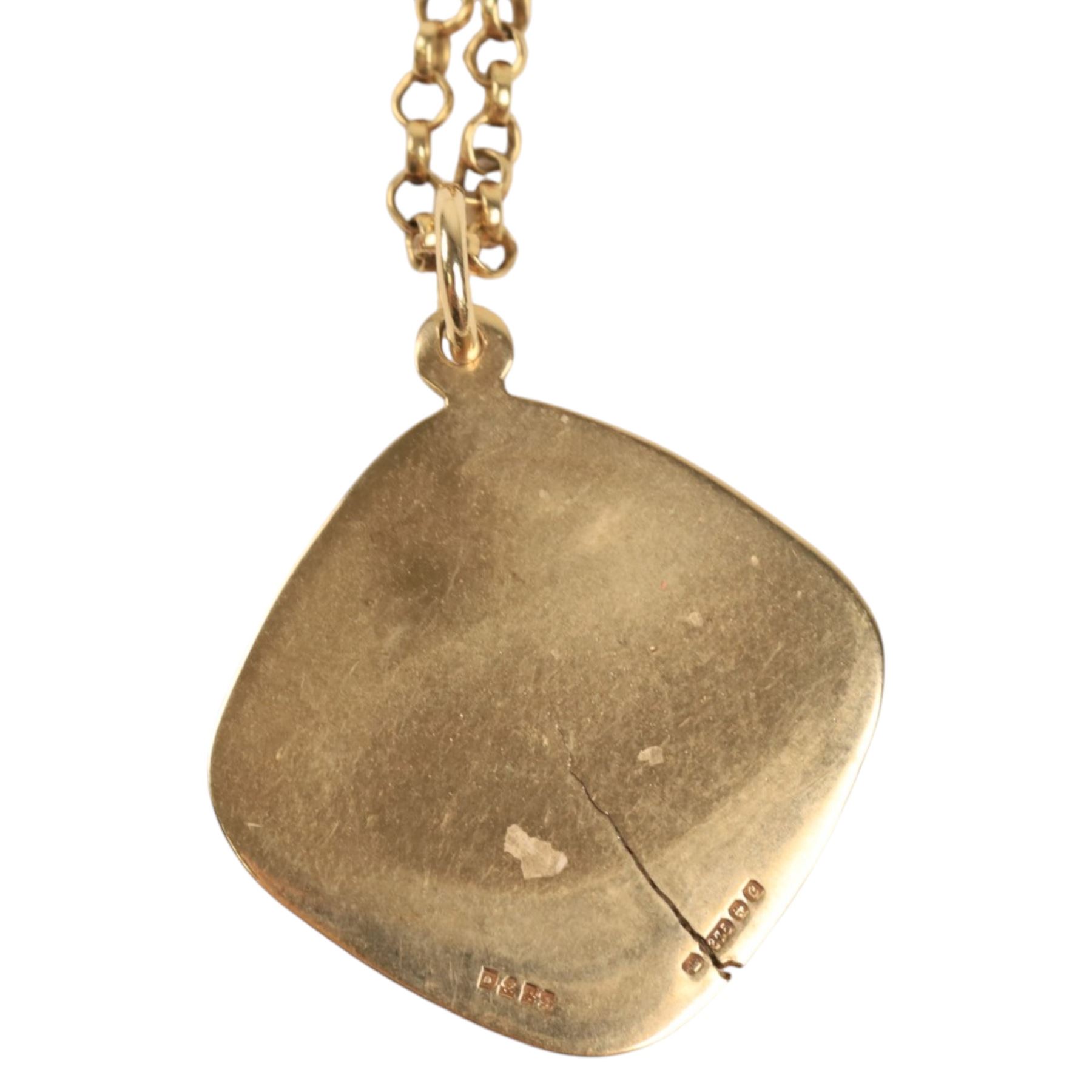 Gold St Christopher's pendant necklace and a gold cross pendant, all 9ct 