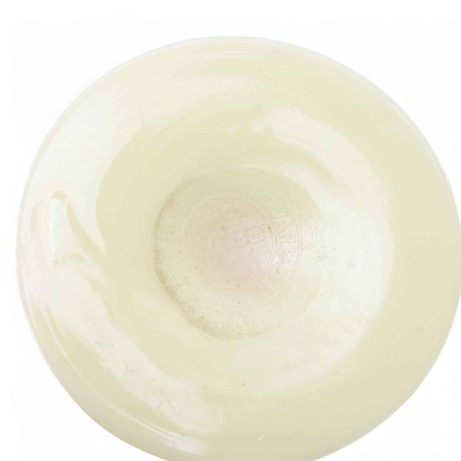 Thomas Webb & Sons Queens 'Burmese' glass posy vase, c.1880, of trumpet form with fluted rim, impressed mark to base, H10cm; with a selection of 19th century and later glassware, including enamelled milk glass, wine glass etc