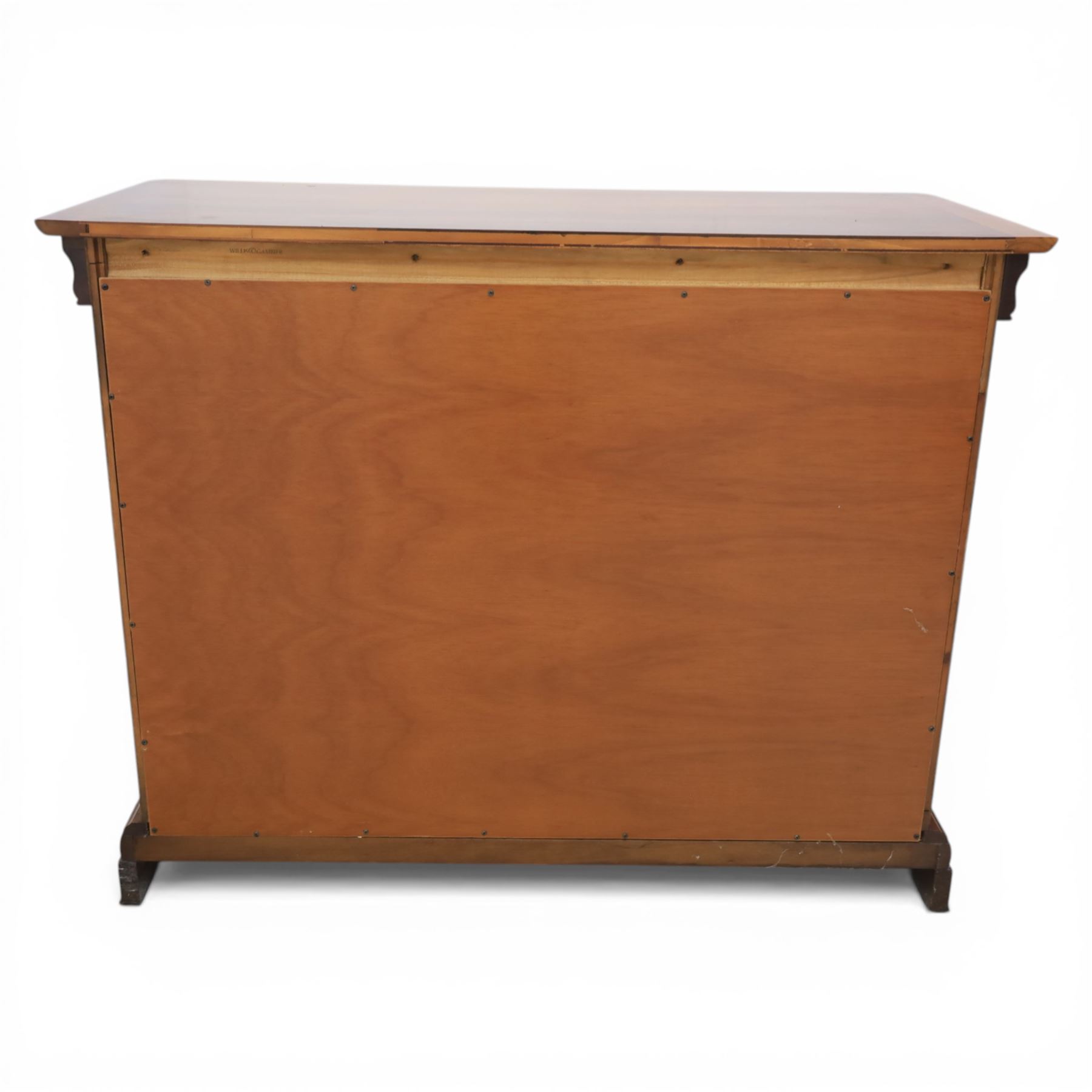 Willis & Gambier - French cherry wood chest fitted with three drawers, on bracket feet