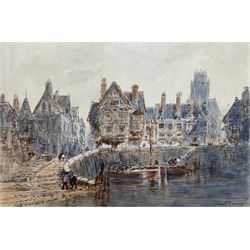 Paul Marny (French/British 1829-1914): 'Rouen Harbour', watercolour signed 26cm x 40cm 
Provenance: in the same family ownership for three generations
